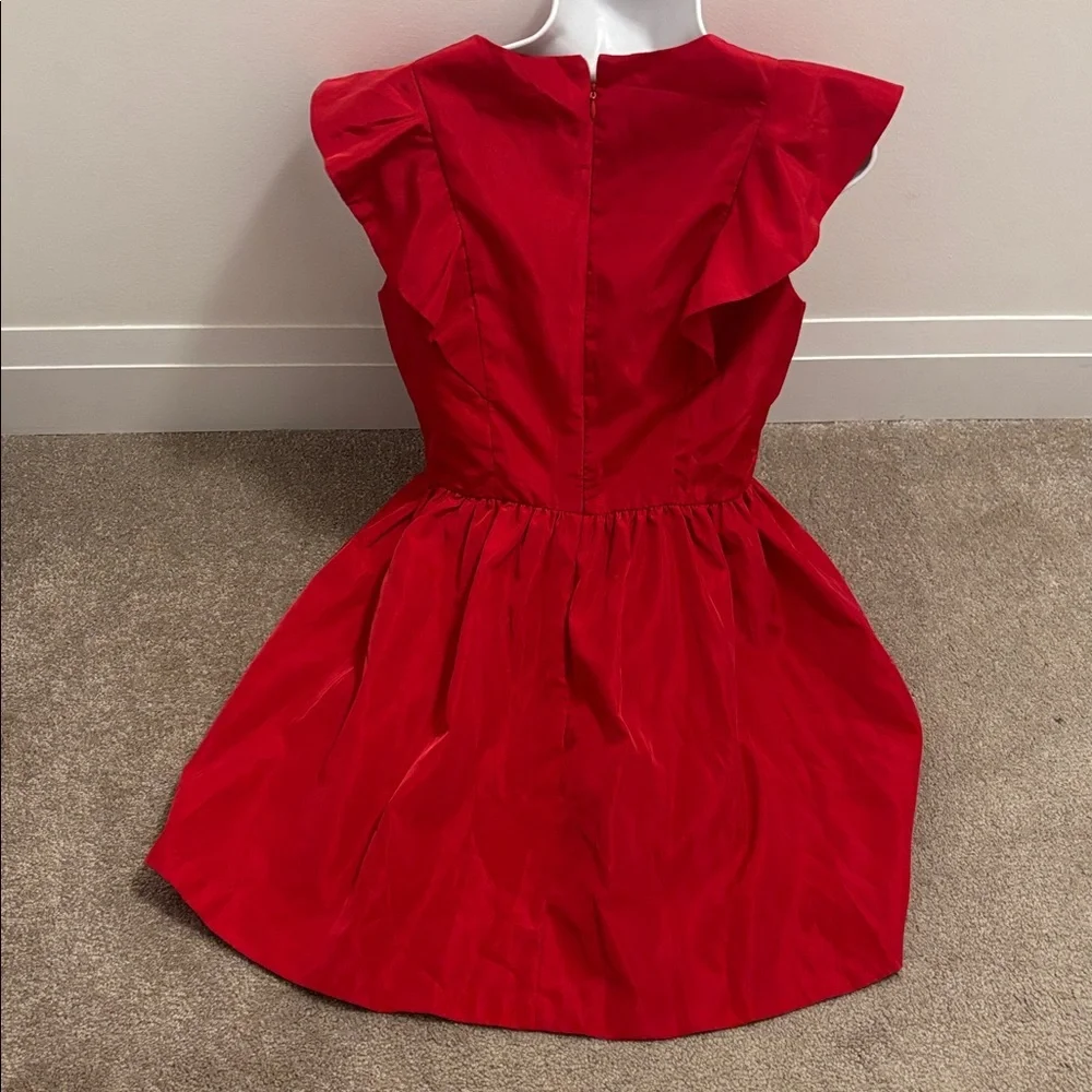 Zara Vibrant Red  Frill Mini Dress - Picture 5 of 12